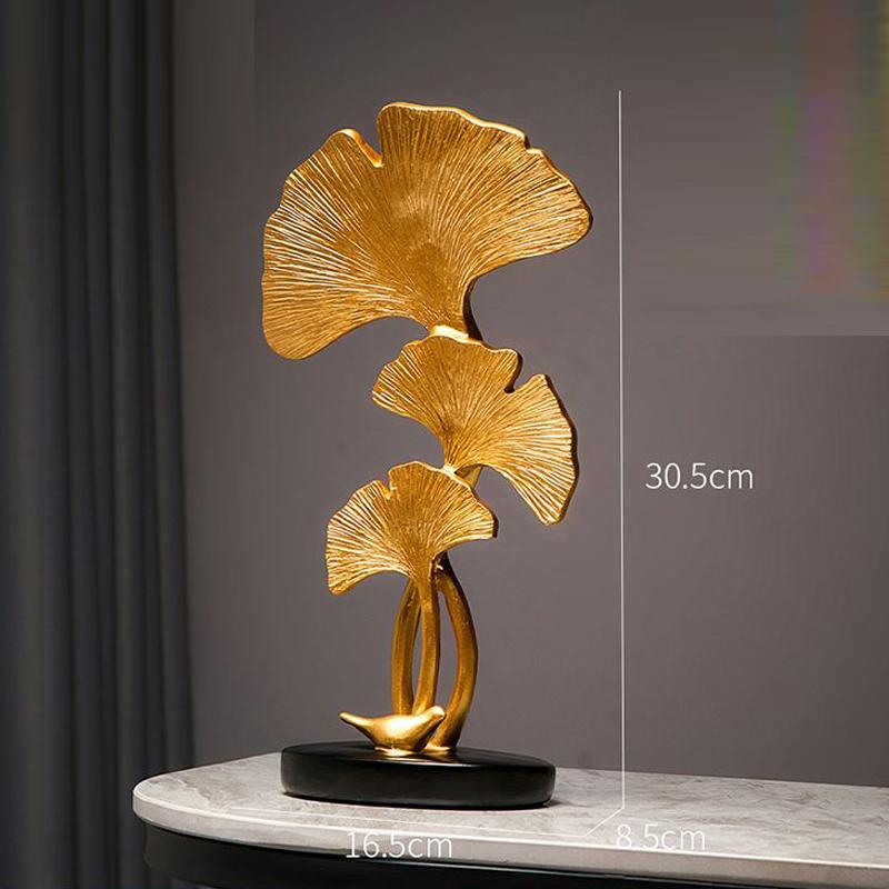 

Ginkgo Leaf Sculpture for Home Decoration Creative Light Yellow and Green Simulation Resin Gift Office and Study Living Room 1PC