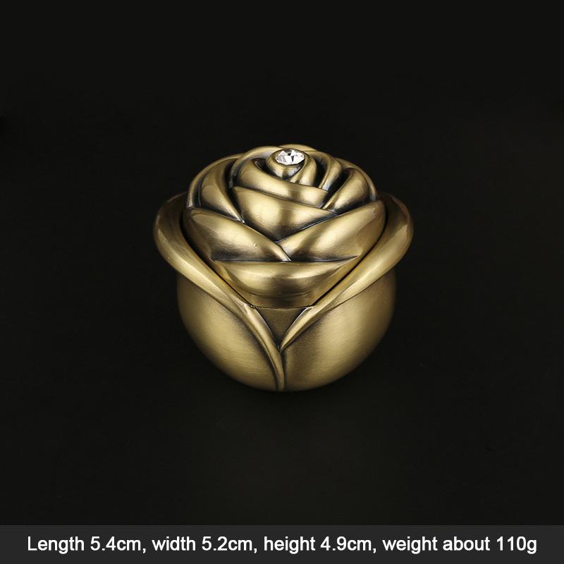 Rose Ring Box Home Ornaments Decoration Jewelry Box Metal Anti-Fall Marriage Proposal Retro Ring Box