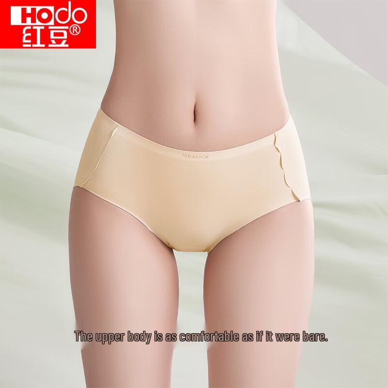 Hongdou Women s Seamless Ice Silk Antibacterial Briefs (4-Pack) M