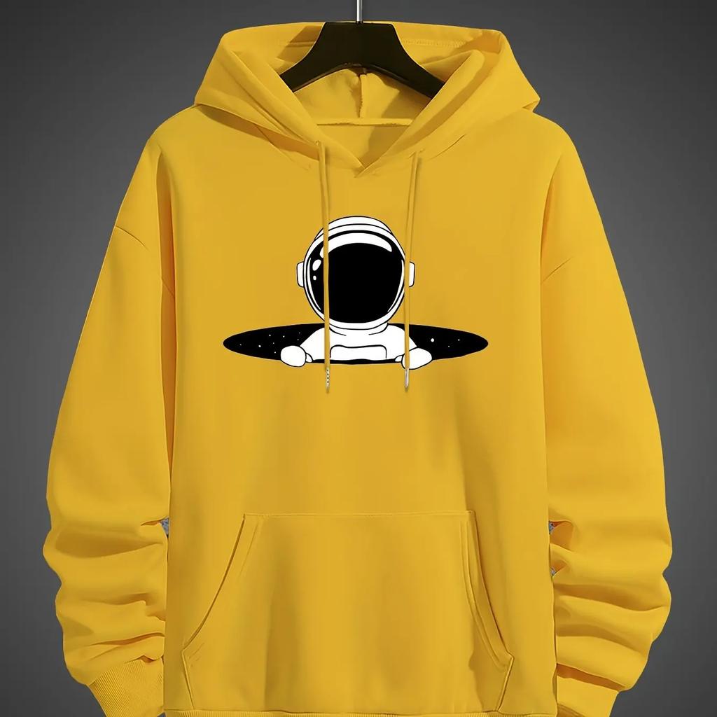 New Autumn And Winter Casual Men's Loose Fleece Warmth Hooded Sweatshirt Casual Multi-purpose 2D Top