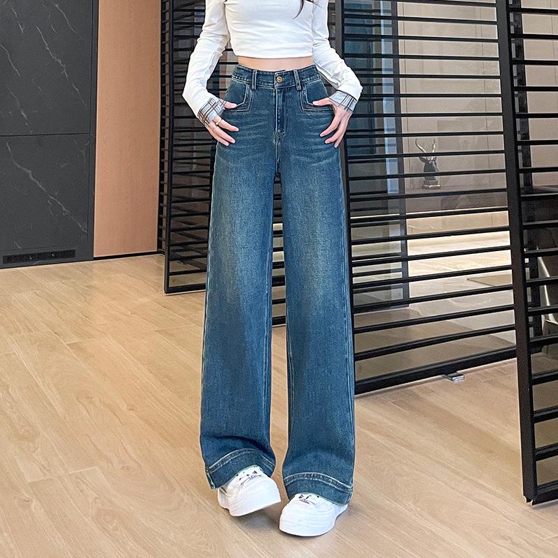 Women s Retro High-Waisted Stretchy Wide-Leg Jeans - New Autumn 2025 Slimming Style 32