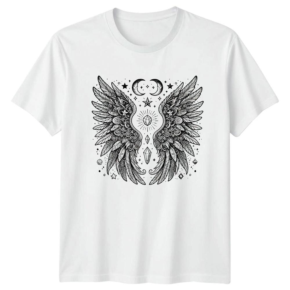 Celestial Wings Moon Crystal TShirt Magic Design S
