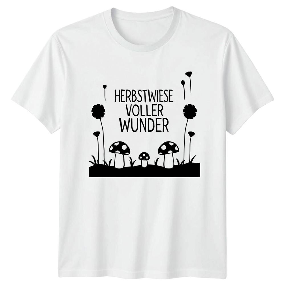 Herbstwiese Voller Wunder Unisexs TShirt GerUnisex Autumn Mushrooms Nature S