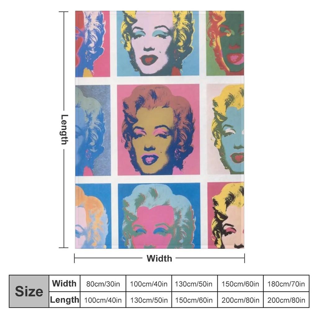 Warhol Marilyn Monroe Screenprints Throw Blanket Blanket For Sofa Blankets For Sofas Heavy Blanket