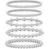 adoyi Gold Bracelets for Women Waterproof, 14K Gold Plated Beaded Strand Bead Ball Bracelets stack Adjustable Jewelry Set for Gifts