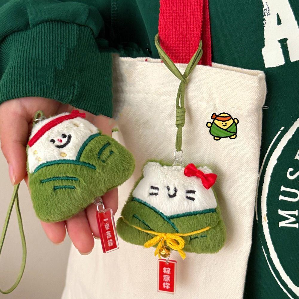 Chinese Style Zongzi Pendant Traditional Cartoon Plush Doll Pendant Cultural Activity