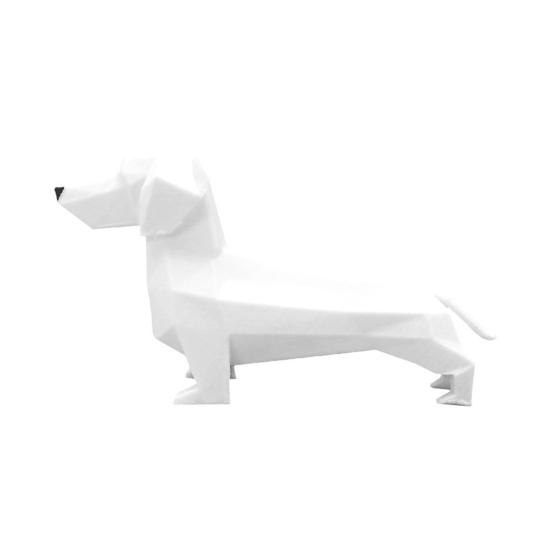 Carving Dachshund Figurine Geometric Dog Statue Animal Sculpture Home Office Desktop Bookshelf Decoration Ornament