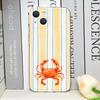 Simple Cute Striped Plaid Ocean Animal Printed Phone Cases for iPhone 17 16 15 14 13 12 11 Pro Max XR 8 7Plus 13 Mini Soft Cover