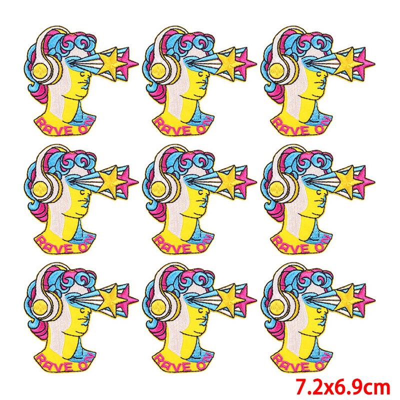 10 Pcs/lot Wholesale Embroidery Patch Iron On Patches For Clothing Patches On Clothes Jackets Decor Applique Sew Supplies