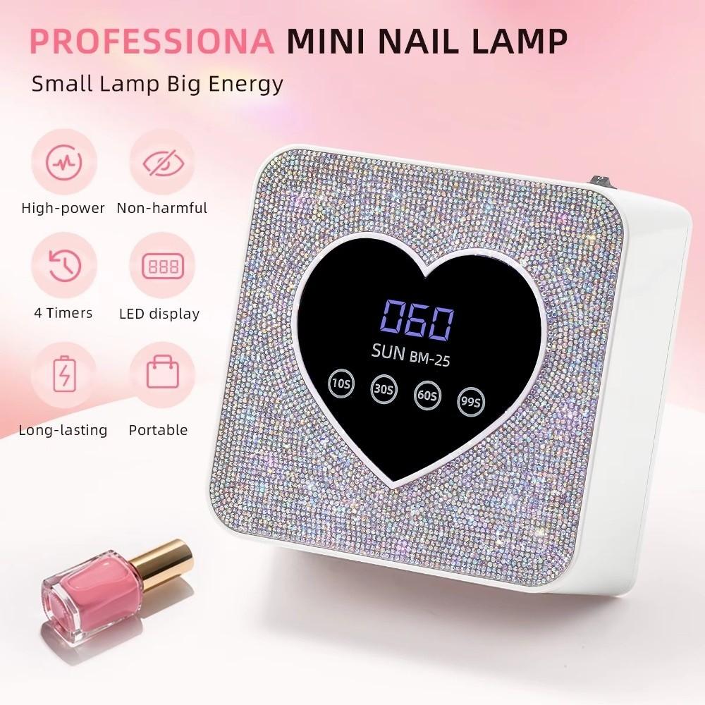 Fast Curing UV Nail Lamp Rhinestone Heart Shape Nail Dryer Machine Nail Dryer Lamp  Pedicure Use
