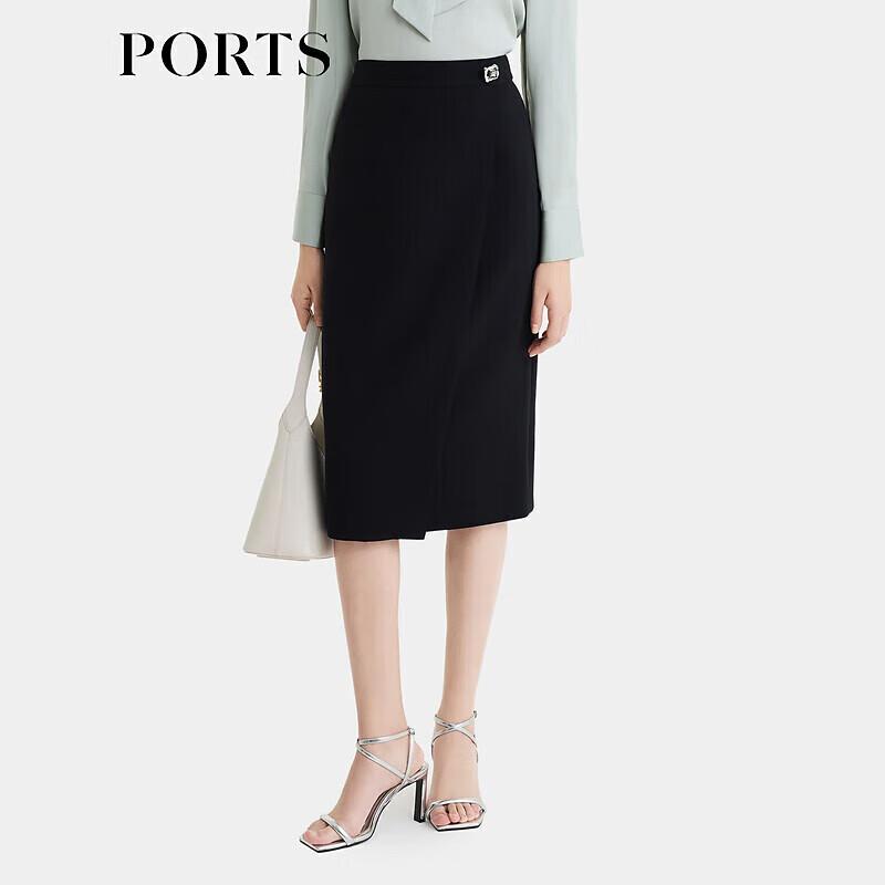 PORTS Women s Buckle Trim Layered Midi Skirt 6