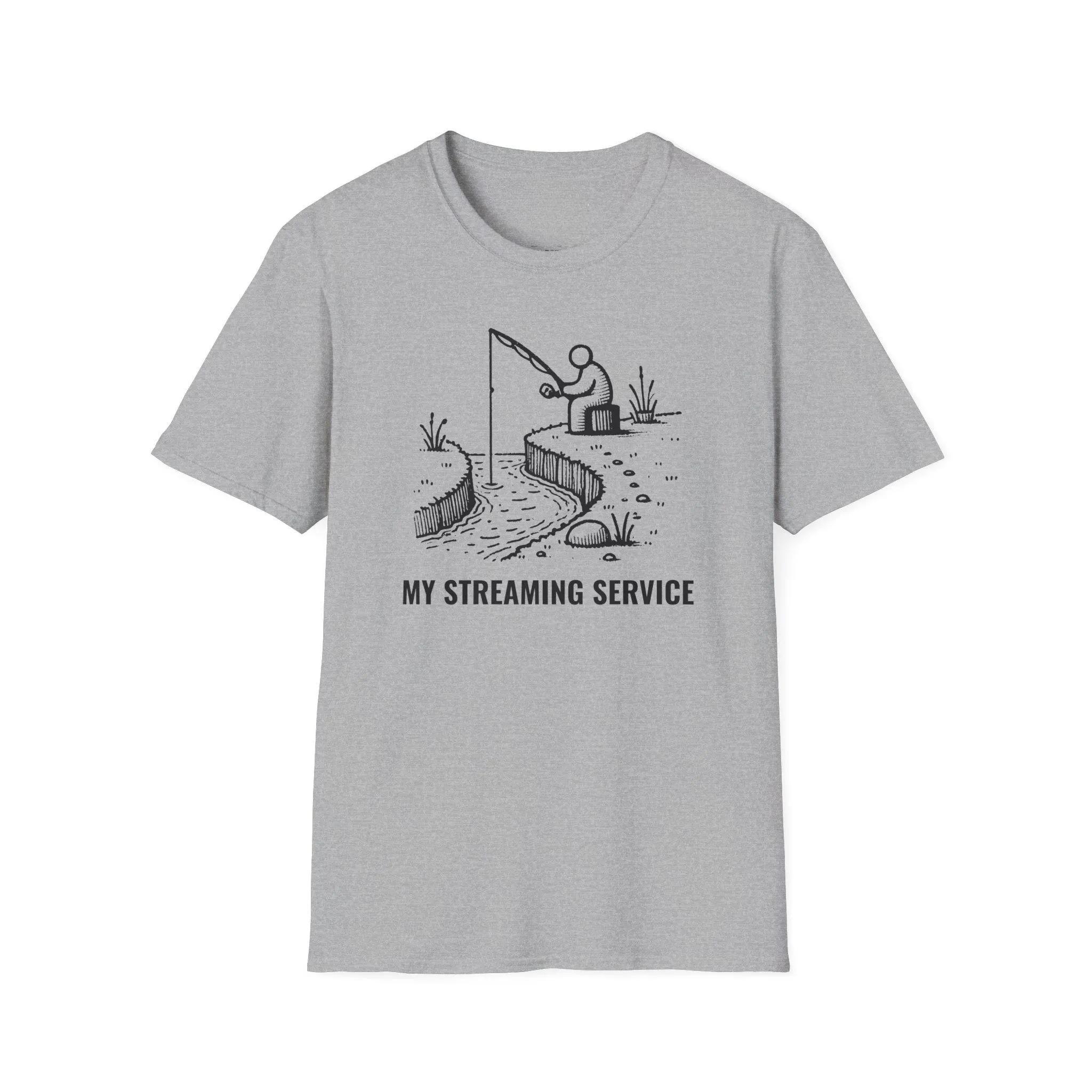 

My Streaming Service Ink Drawing-Style Fishing T-Shirt T-Shirt Clothing Comfortable T Shirt 3XL
