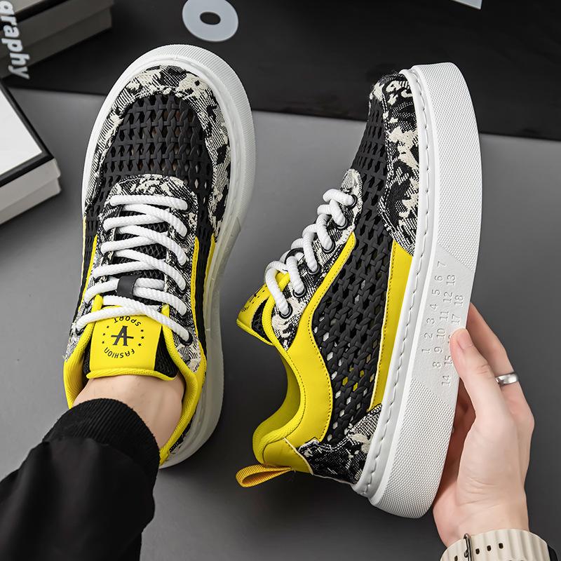 

Мужская обувь лето новая сетчатая дышащая тренд мода кеды подростковый кампус стиль студенческая приливная обувь плоская одинарная обувь 39