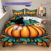 3pcs Pumpkin Halloween Bedding Set, Includes Without Pillow Inserts, Soft Comfortable Bedding Set,All-Season Use a0924087