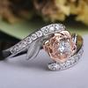 Fashion Rose Gold Ring Women'S Zircon Gift Jewelry Customization
