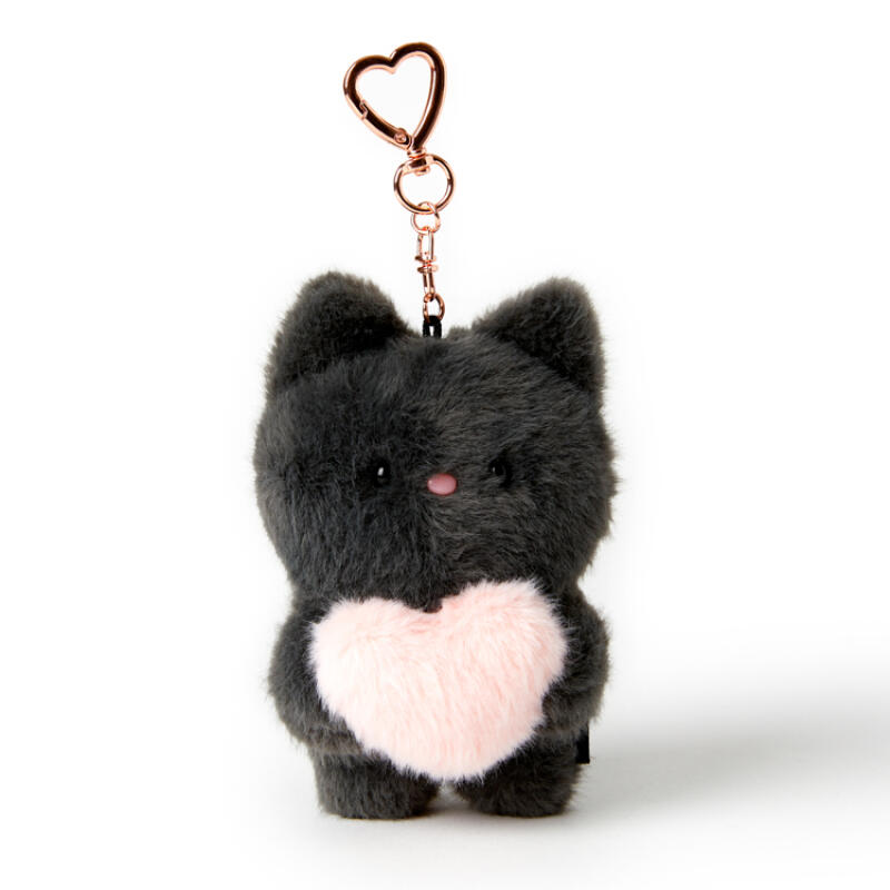 Heart Black Cat Keychain Doll (34012103)