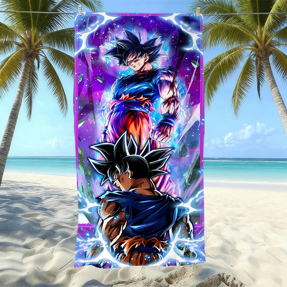 Animation Beach Towels Thickened Microfiber Quick-Drying Bath Towels Outdoor Travel Towels Can Be