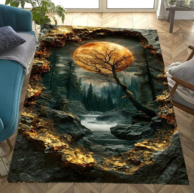 3D Visual Illusion Ocean Scenery Floor Mat Living Room Bedroom Kitchen Bathroom Home Decor Gifts Beach Carpets Room Decoration