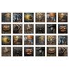 24Pcs Dreamy Pink Retro Skull Tile Stickers Bathroom Kitchen Living Room Niche Halloween Theme Space Decoration Stickers