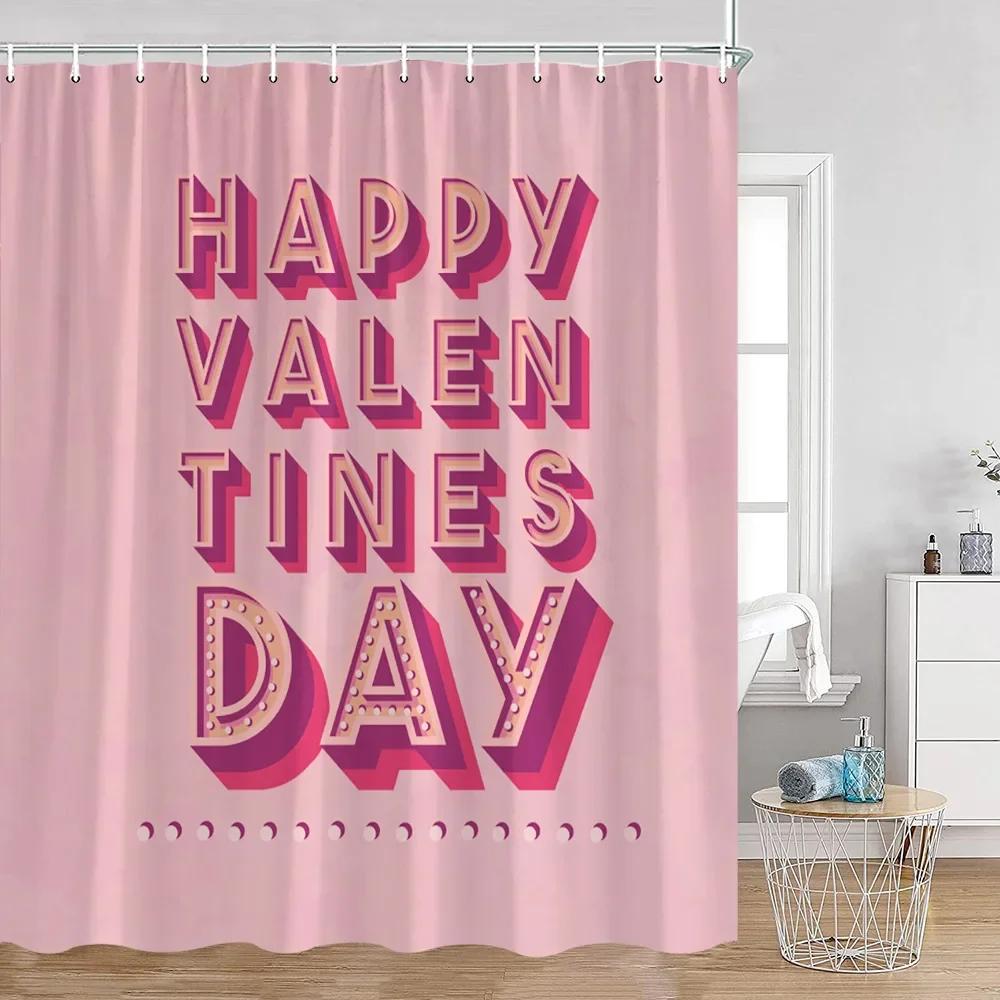 Pink Perfume Shower Curtain Cosmetic Lip Flower Panther Pattern Bathroom Decorations Shower Curtain
