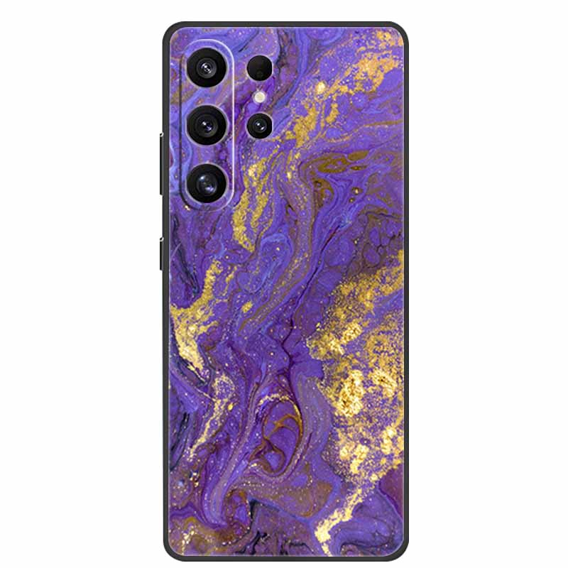 Phone Case For Samsung Galaxy S26 Ultra Colorful Painted Soft Silicone Bumper for Samsung S26 Ultra Case Marble Shockproof Cover