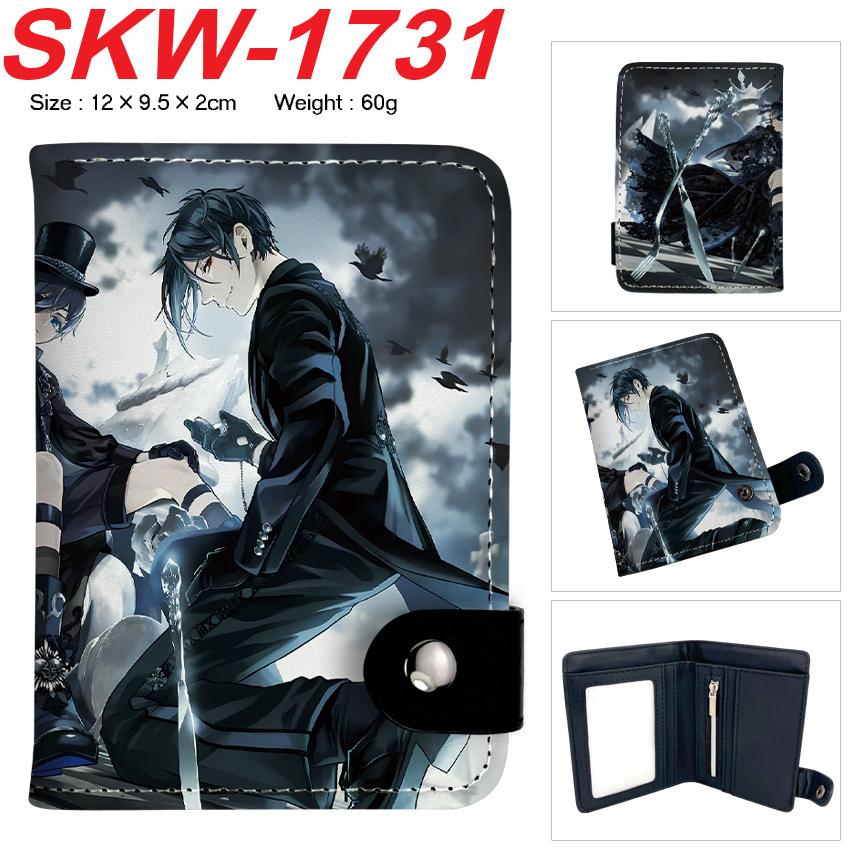 Black Butler Anime Vertical Snap Wallet Bi-Fold Card Holder Unisex Small Coin Purse