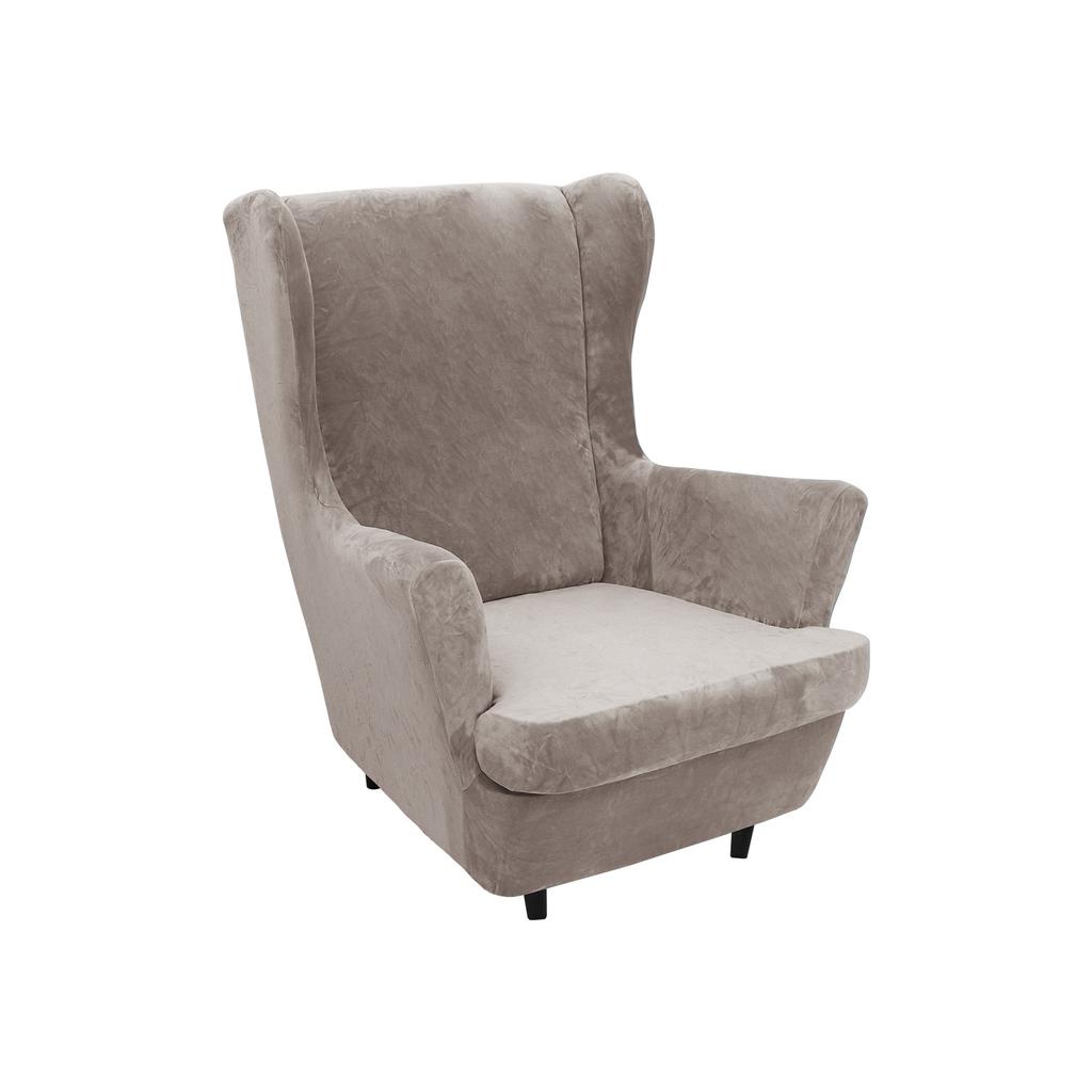 Capas para cadeiras Wingback, capas grossas de veludo coral para cadeiras Wingback, capa para sofá Wingback, capa para poltrona, protetor de móveis para sala de estar, mantenha-se aquecido