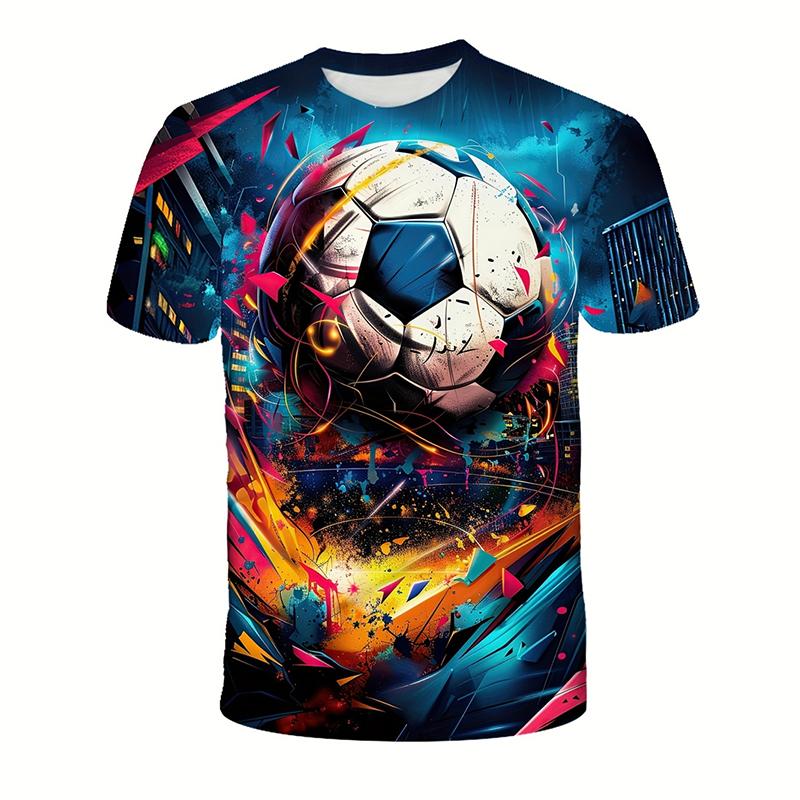 Fashion 3d Printed Football T-shirt For Men Summer Spring Short Sleeves Tops Kids Soccer Graphic T Shirt Cool Sports Tees