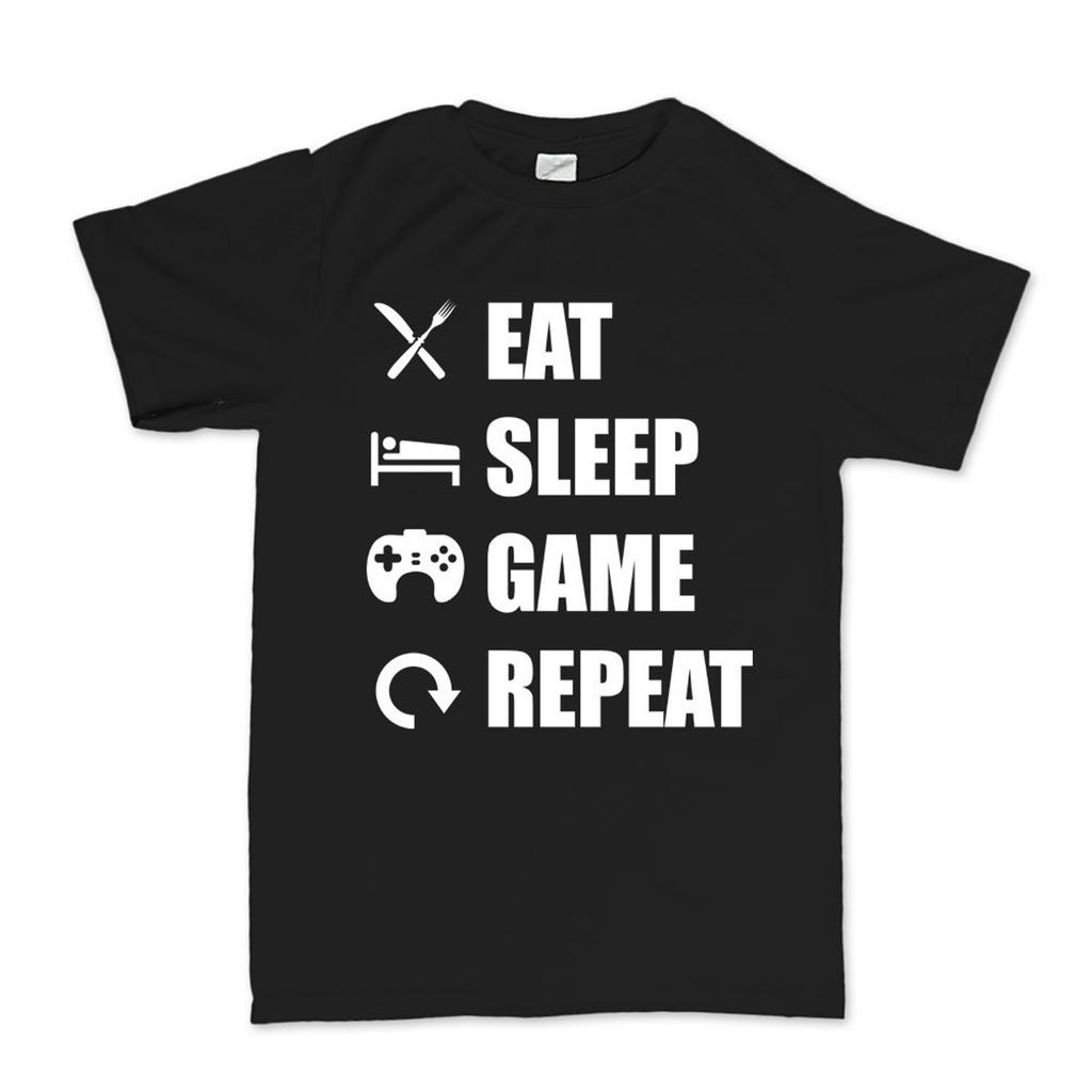 Mens Eat Sleep Game Repeat Funny Gamer Gaming T-Shirt Tee Top T-Shirt