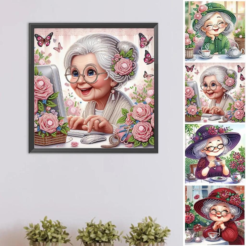 5D DIY Partial Special Shaped Drill Diamond Painting Granny Home Decoration