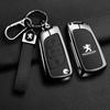 For Peugeot 107 207 307 307S 308 407 607 Zine Alloy Leather Car Remote Key Case Cover Protector Leather Key Bag Auto Accessories