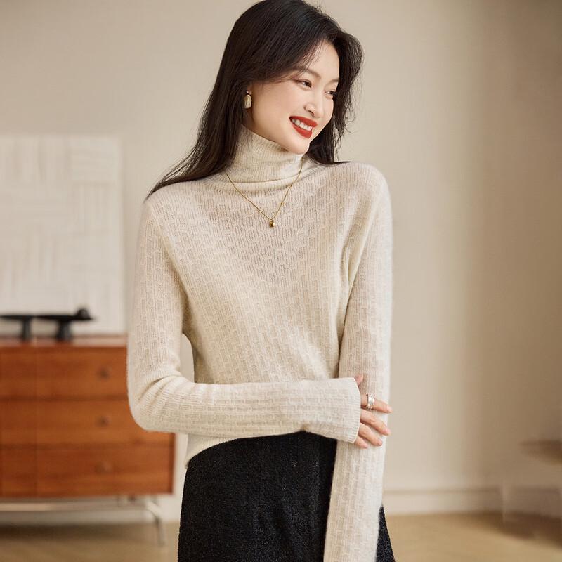 Srcr Women's 100% Cashmere High-Neck Knit Sweater
