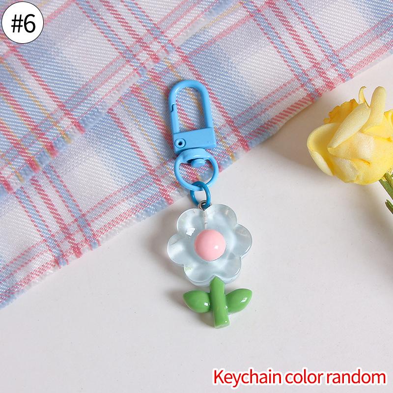 Lieblicher Sakura-Blumen-Schlüsselanhänger-Anhänger Niedlicher Farbiger Transparenter Blumen-Schlüsselanhänger-Anhänger Emaille-Taschenanhänger Charms Schlüsselring