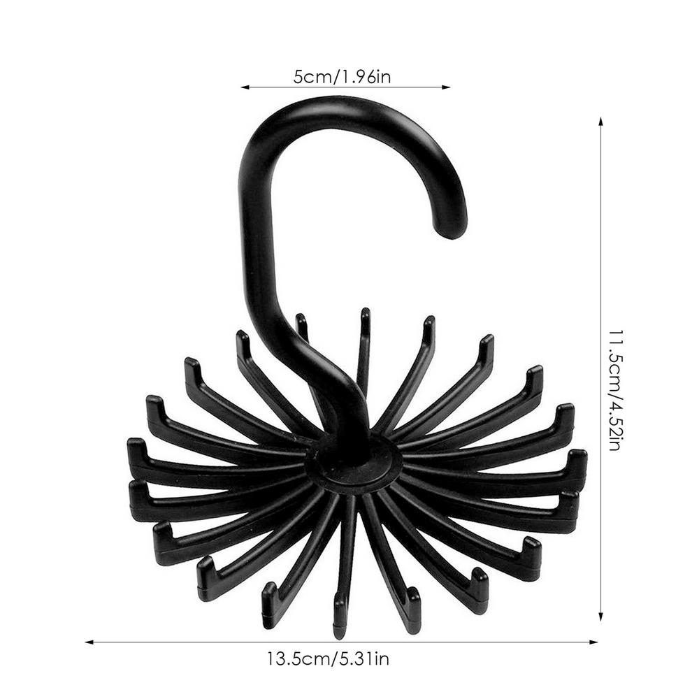 Twirl Tie Rack Rotating Scarf Hanger Holder 360 Rotating Belt Scarf Hanger Hook for Cupboard Storage Ties Belts Holder Hook чёрный 790₽