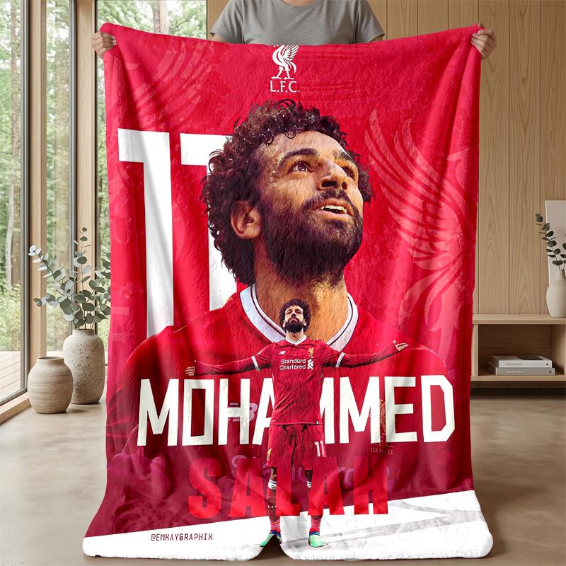 Coperta a tema Mohamed Salah Morbida coperta in flanella Coperta morbida in peluche Coperta accogliente per divano e letto per la decorazione della casa