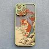 Japanese Anime Style Case For iPhone 16 14 15 Plus Pro Max XS X XR SE2 Cat Case For iPhone 7 8 11 12 13 Mini Shockproof Covers