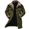2025 Men's Vintage Suede Patchwork Jacket, Lamb Fleece Multi-Pocket Coat, Reverse Collar Outdoor Warm Fleece Coat for Men