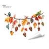 Durable Window Clings for Glass Autumn Maple Leaf Pinecone Scarecrow Pumpkin Static Clings, Waterproof PVC Film Stickers, Removable Seasonal