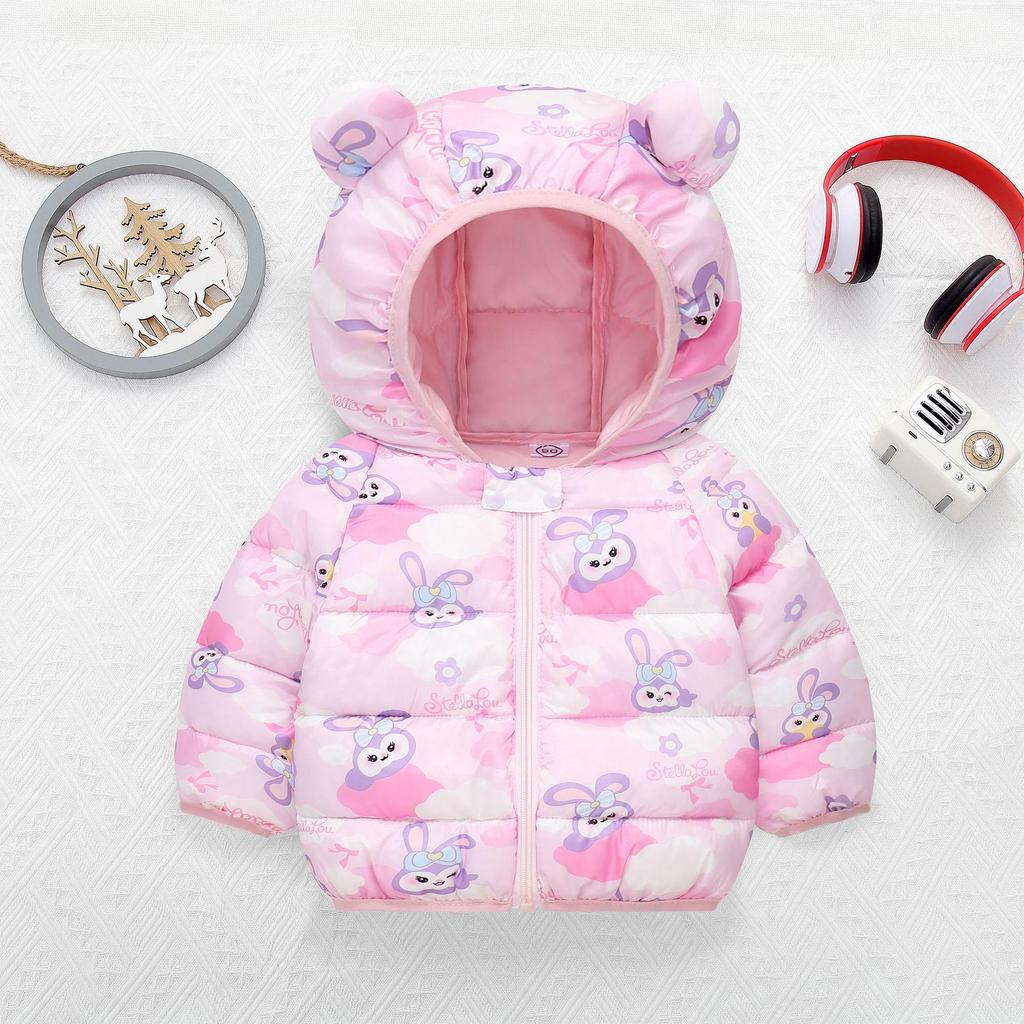 Children's Cartoon Down Cotton Jacket - Lightweight Spring/Autumn Outerwear for Toddlers (Boys & Girls)