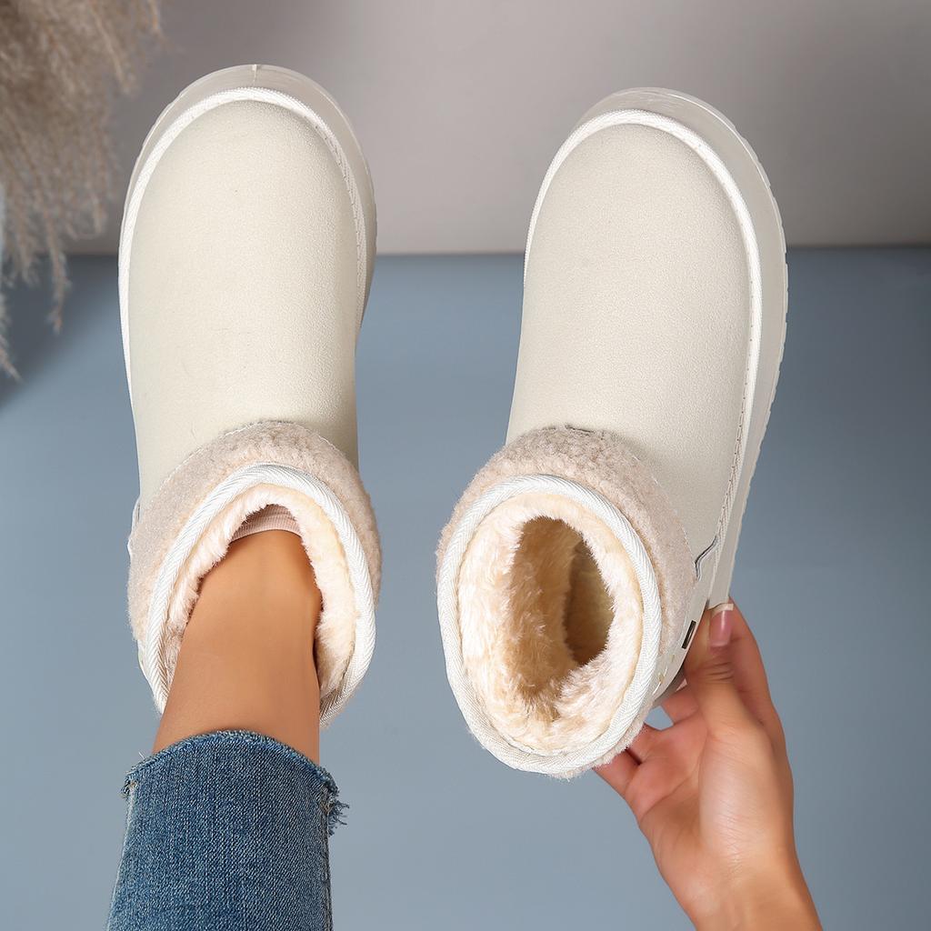 Fashion Women's Winter Plush Warm Snow Boots Outdoor 2025 New Thick Sole Non Slip Cotton Padded Shoes Woman Fashion Platform Ankle Boots