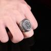 Vintage Silver Virgin Ring Bicycle Blessing Religious Ring Men's Talisman Jewelry Gift