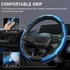 2Pcs Car Steering Wheel Covers Booster Micro Fiber Leather Auto Interior Decorative Accessories Glossy Carbon Fiber Looking