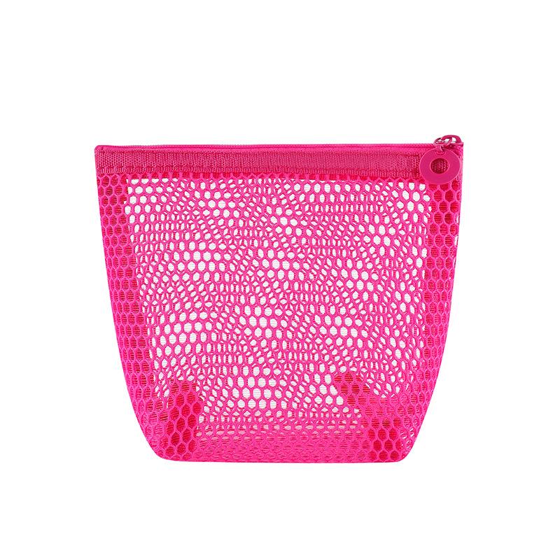 Square Mesh Cosmetic Bag Portable Lipstick Cosmetic Storage Bag With Zipper Multi-Purpose Sundries Storage Bag Cute Student Case