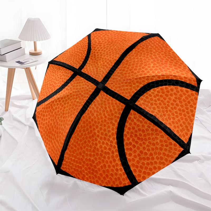 1 Stück Basketball Sport Regenschirm Tragbarer Faltregenschirm Eisenrahmen Loch Rippenstruktur Outdoor Heim Regenschirm A8