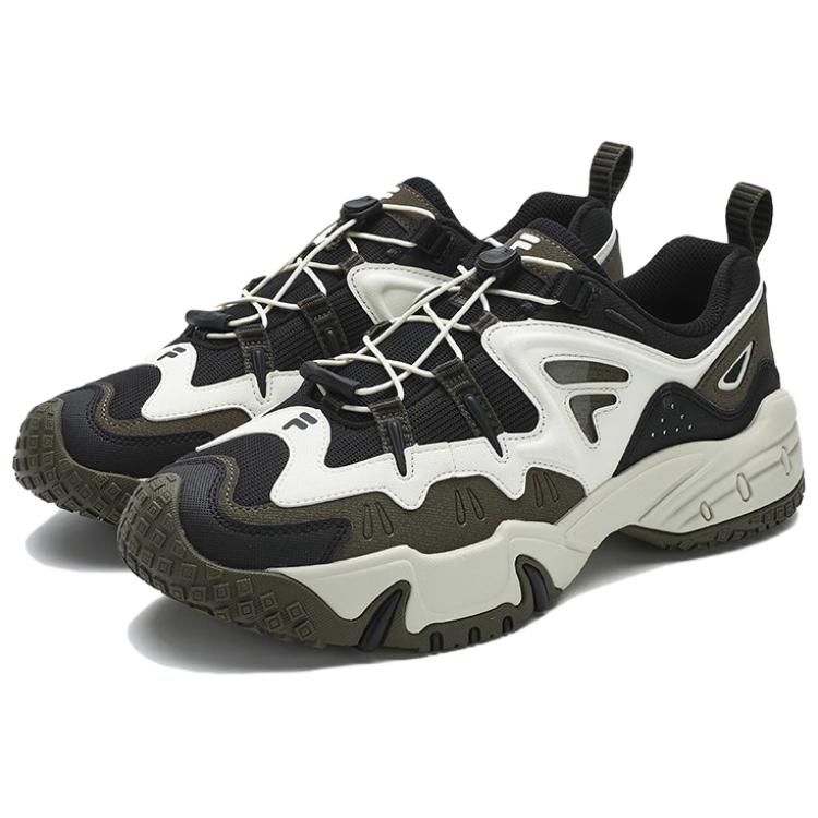 Fila Fusion Kriptonite Casual Versatile Shock Absorbing Wear Resistant Breathable Low Top Lifestyle Shoes Men Sneakers White Black Brown T12M411603FCA