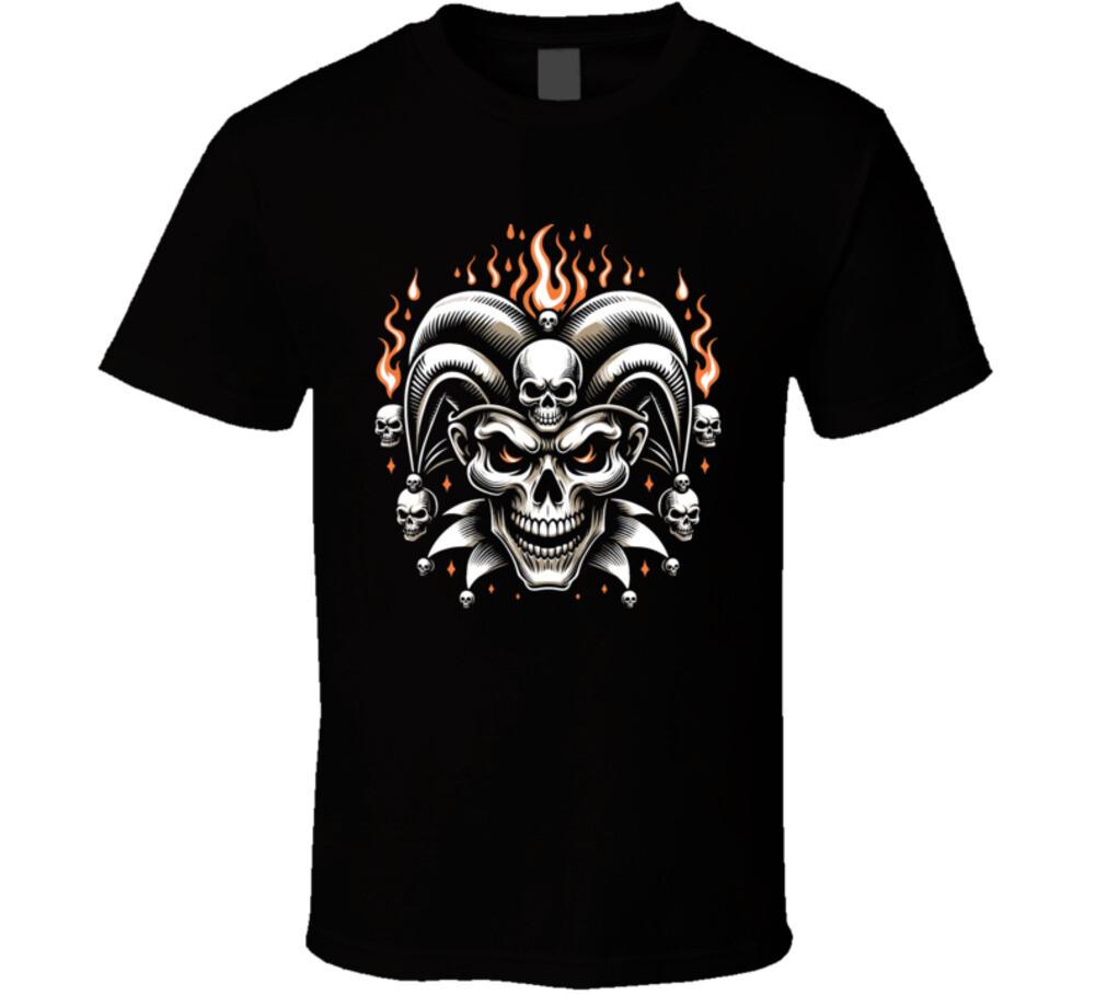 

Joker Skull Jester Playing Cards T Shirt 5XL різнокольоровий