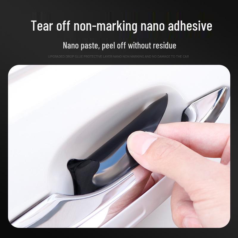 Universeller Kohlefaser Auto Türkantenschutz - Antikollisions- und Kratzschutz Gummi Streifen Aufkleber