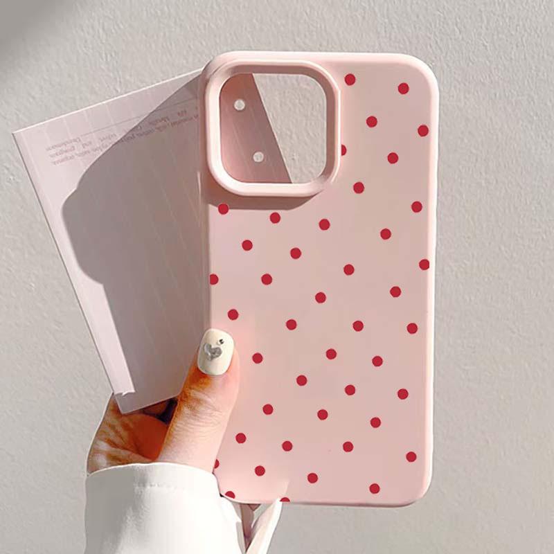 Red Dots Print Phone Case For iPhone 17 Pro Cases iPhone 17 Pro Max 16 15 14 Plus 13 12 11 17 Air Shockproof Bumper Cases Cover