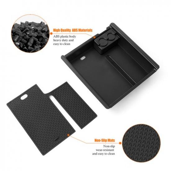 For 2016-  Toyota Tacoma Center Console Armrest Storage Tray Organizer Box