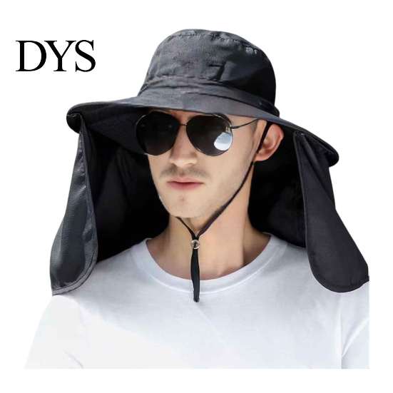 Versatile Sun Hat for Camping with Neck Flap, Breathable Wide Brim Fishing Hat, Summer Comfortable Cotton UV Protection Men Women Hiking Mountain